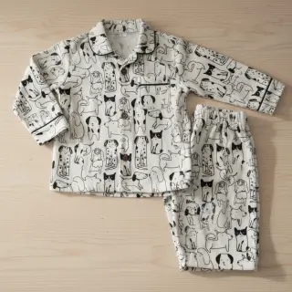 Bavlnená látka FLANNEL Dogs off white