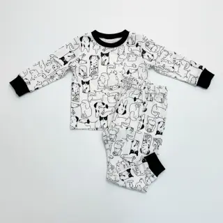 Bavlnená látka FLANNEL Dogs off white