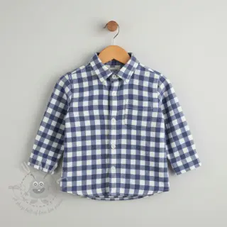 Puuvillakangas FLANNEL Check blue