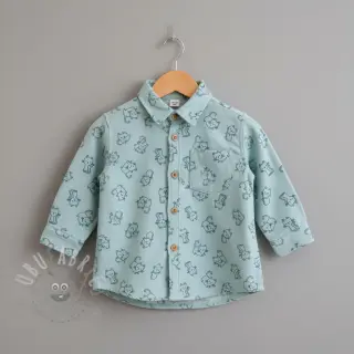 Puuvillakangas FLANNEL Cats mint