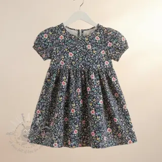 Puuvillakangas Flowers Tara navy design B digital print