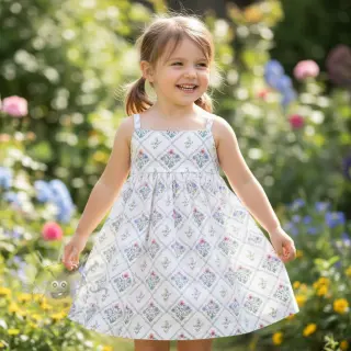 Puuvillakangas Flowers Tara off white design Ja digital print