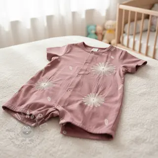 Puuvillakangas EMBROIDERY Flowie mauve