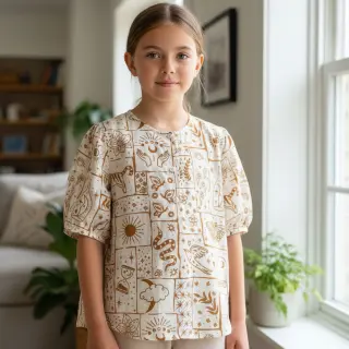 Bavlnená látka Boho off white