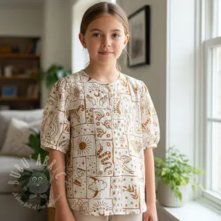 Puuvillakangas Boho off white