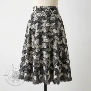 Puuvillakangas EMBROIDERY Amia black