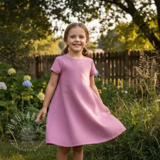 Puuvillakangas pellavalla PREMIUM dawn pink