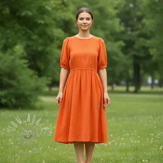 Puuvillakangas STRETCH Baby orange
