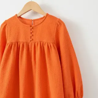 Bavlnená látka STRETCH Baby orange