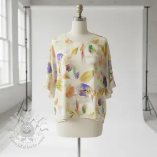 Puuvillakangas SATIN Hawaii yellow digital print