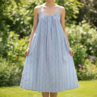 Puuvillakangas JACQUARD Hearts light blue