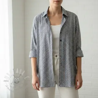 Puuvillakangas JACQUARD Climbing navy