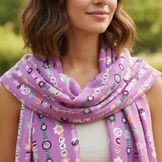 Bavlnená látka Love dream mauve