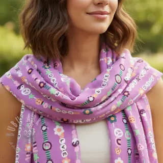 Puuvillakangas Love dream mauve