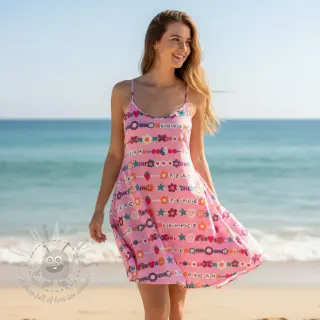 Puuvillakangas Love dream pink