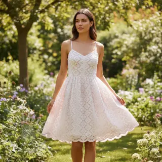 Puuvillakangas EMBROIDERY Lilian rose