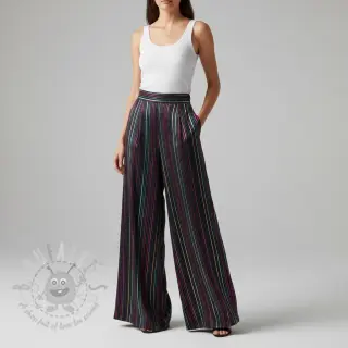 Puuvillakangas LUREX stripes navy