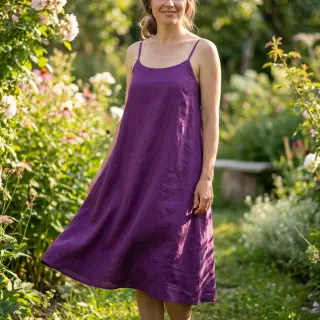 Bavlnená látka s ľanom purple