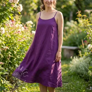 Puuvillakangas pellavalla purple