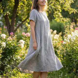 Puuvillakangas pellavalla grey