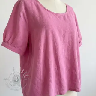 Puuvillakangas pellavalla dark pink