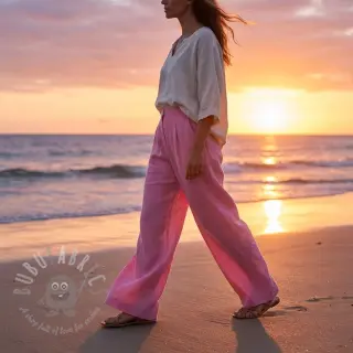 Puuvillakangas pellavalla dark pink