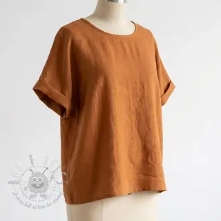 Puuvillakangas pellavalla cognac