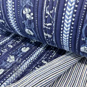 Puuvillakangas QUILT Gange bleu