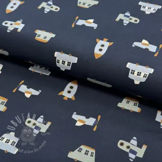 Puuvillakangas Vehicles navy