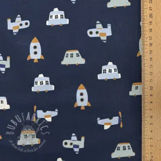 Puuvillakangas Vehicles navy