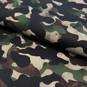 Bavlnená látka Camouflage green digital print