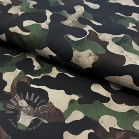 Puuvillakangas Camouflage green digital print