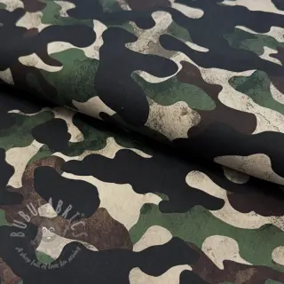 Puuvillakangas Camouflage green digital print