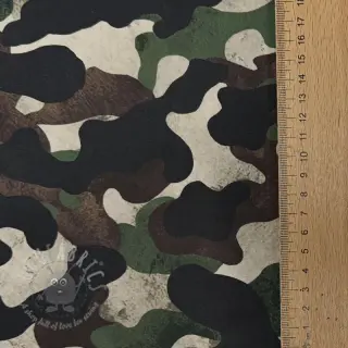 Puuvillakangas Camouflage green digital print