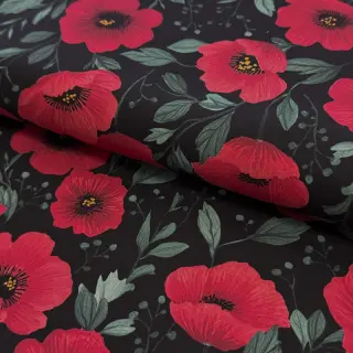 Bavlnená látka Poppy black digital print
