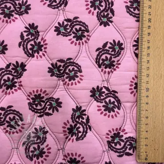 Puuvillakangas VOILE STEPPED Daria flower aubergine digital print