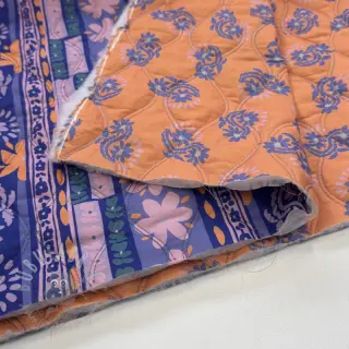 Puuvillakangas VOILE STEPPED Daria flower purple digital print