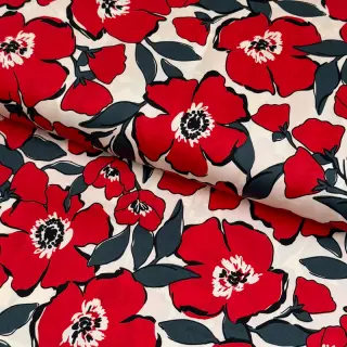 Bavlnená látka SATIN Flower Kala offwhite