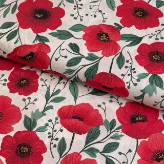 Bavlnená látka Poppy offwhite digital print
