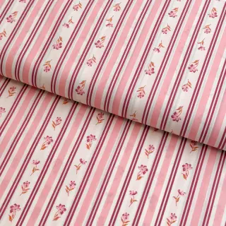 Bavlnená látka Fine flowers STRIPE pink
