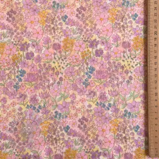 Puuvillakangas VOILE Small hayppy flowers digital print