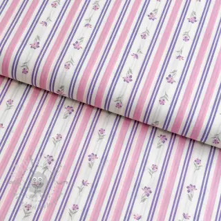 Puuvillakangas Fine flowers STRIPE purple