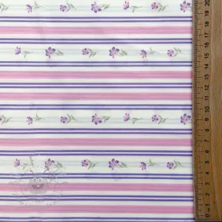 Puuvillakangas Fine flowers STRIPE purple