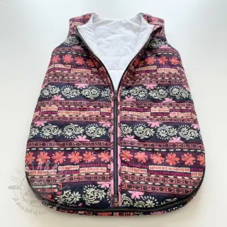 Puuvillakangas VOILE STEPPED Daria flower aubergine digital print