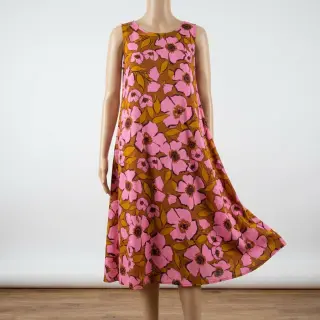 Bavlnená látka SATIN Flower Kala caramel