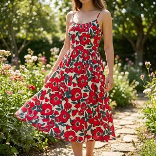 Puuvillakangas SATIN Flower Kala offwhite
