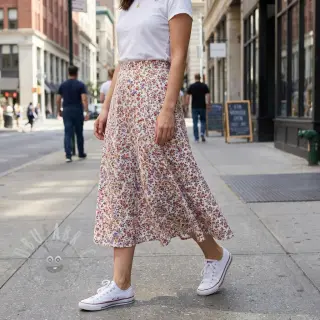 Puuvillakangas Simie flowers offwhite digital print
