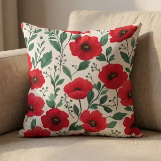 Bavlnená látka Poppy offwhite digital print
