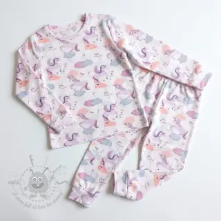 Puuvillakangas Unicorns love white
