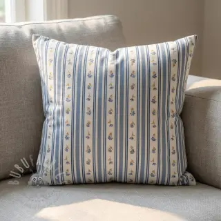 Puuvillakangas Fine flowers STRIPE blue